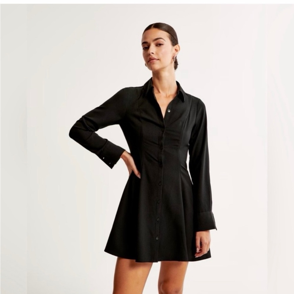 Flirty yet classy Black Button-Up Dress